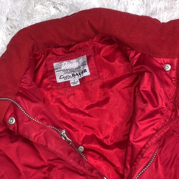 Eddie Bauer | Women’s Down Long Quilted Puffer Jacket Coat Red - Picture 9 of 16
